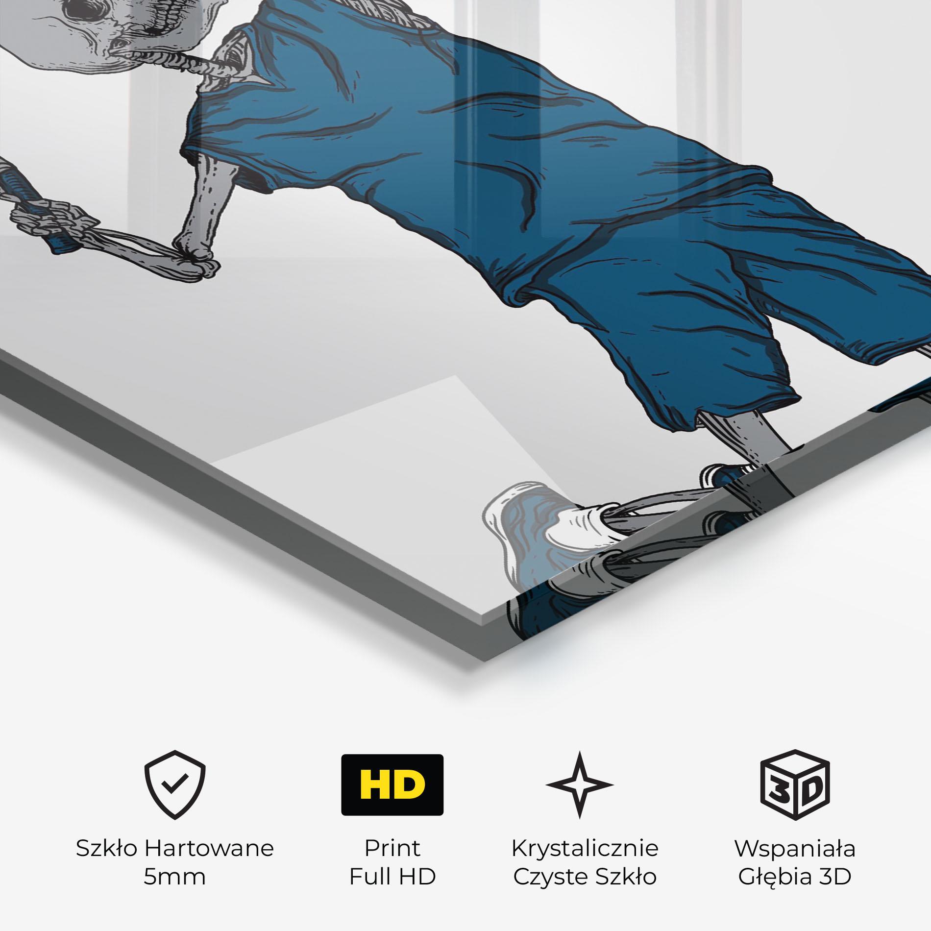 Obraz na Szkle Blue Skull Tennis mockup 3