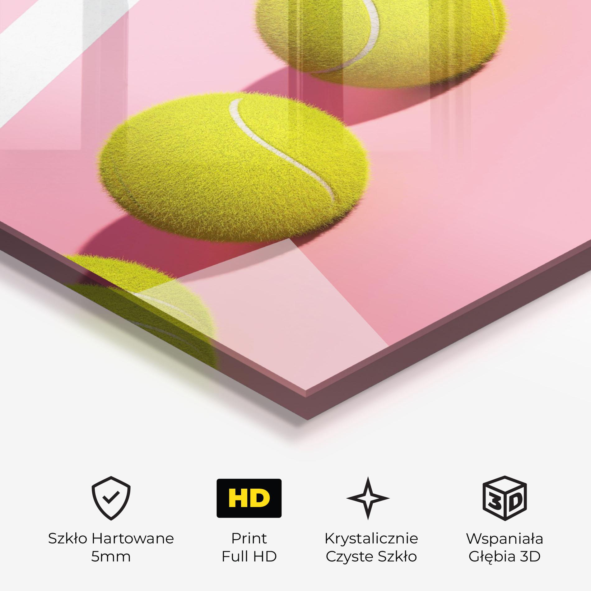 Obraz na Szkle Tennis Balls On Pink mockup 3