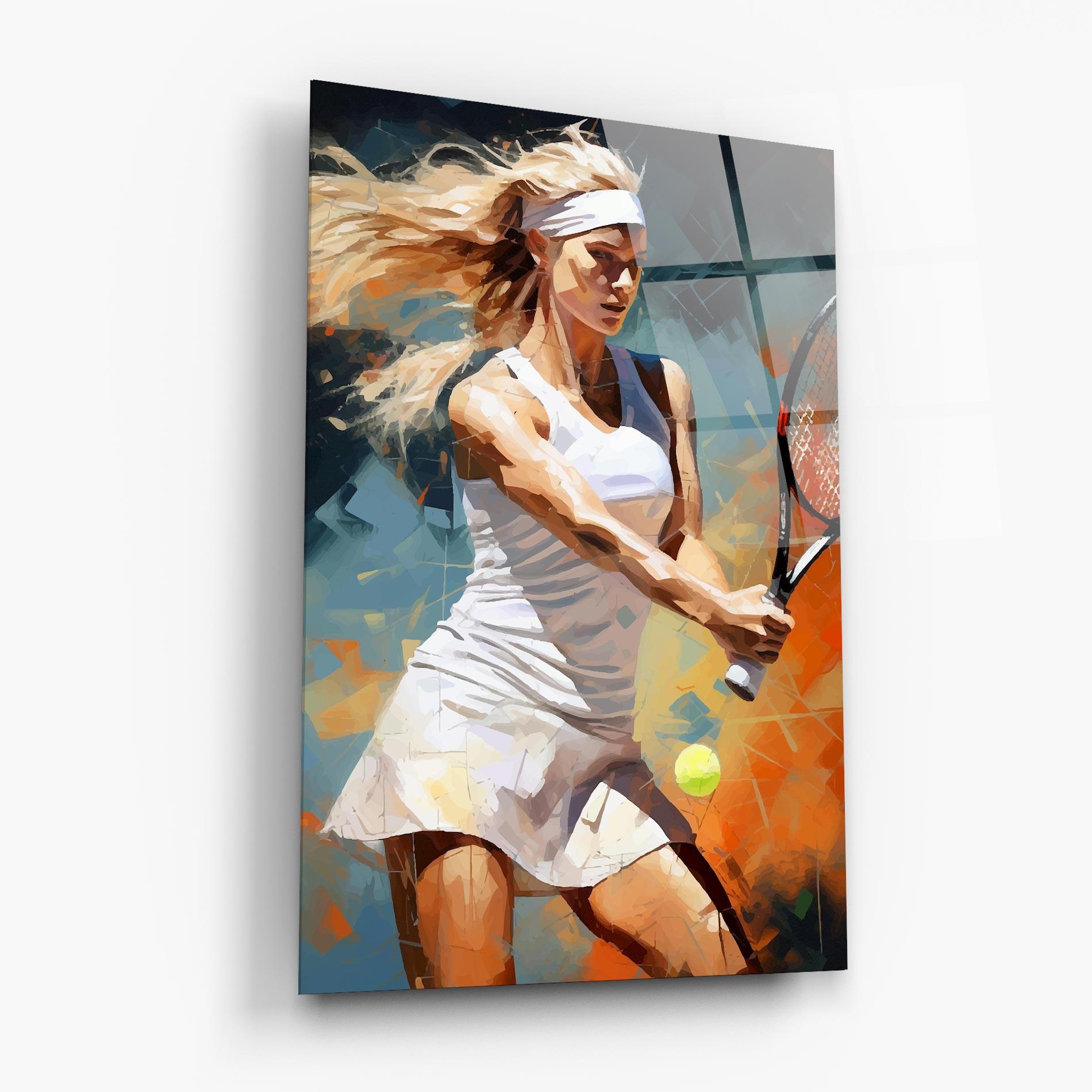 Obraz na Szkle Blonde Tennis Girl mockup 6