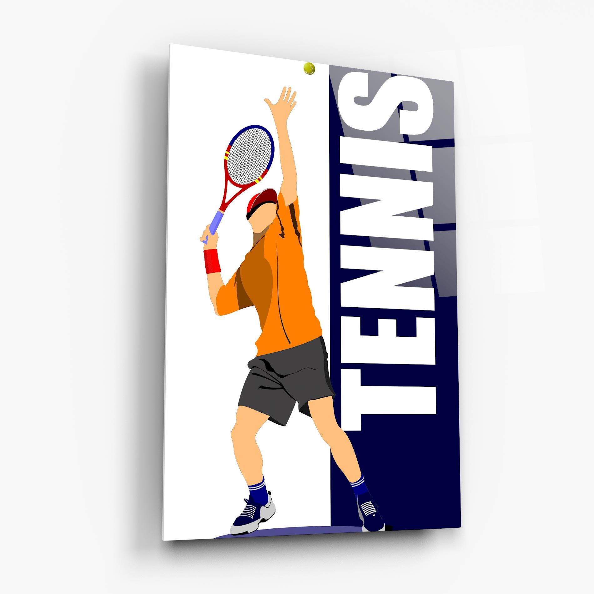 Obraz na Szkle Orange Tennis Player mockup 6