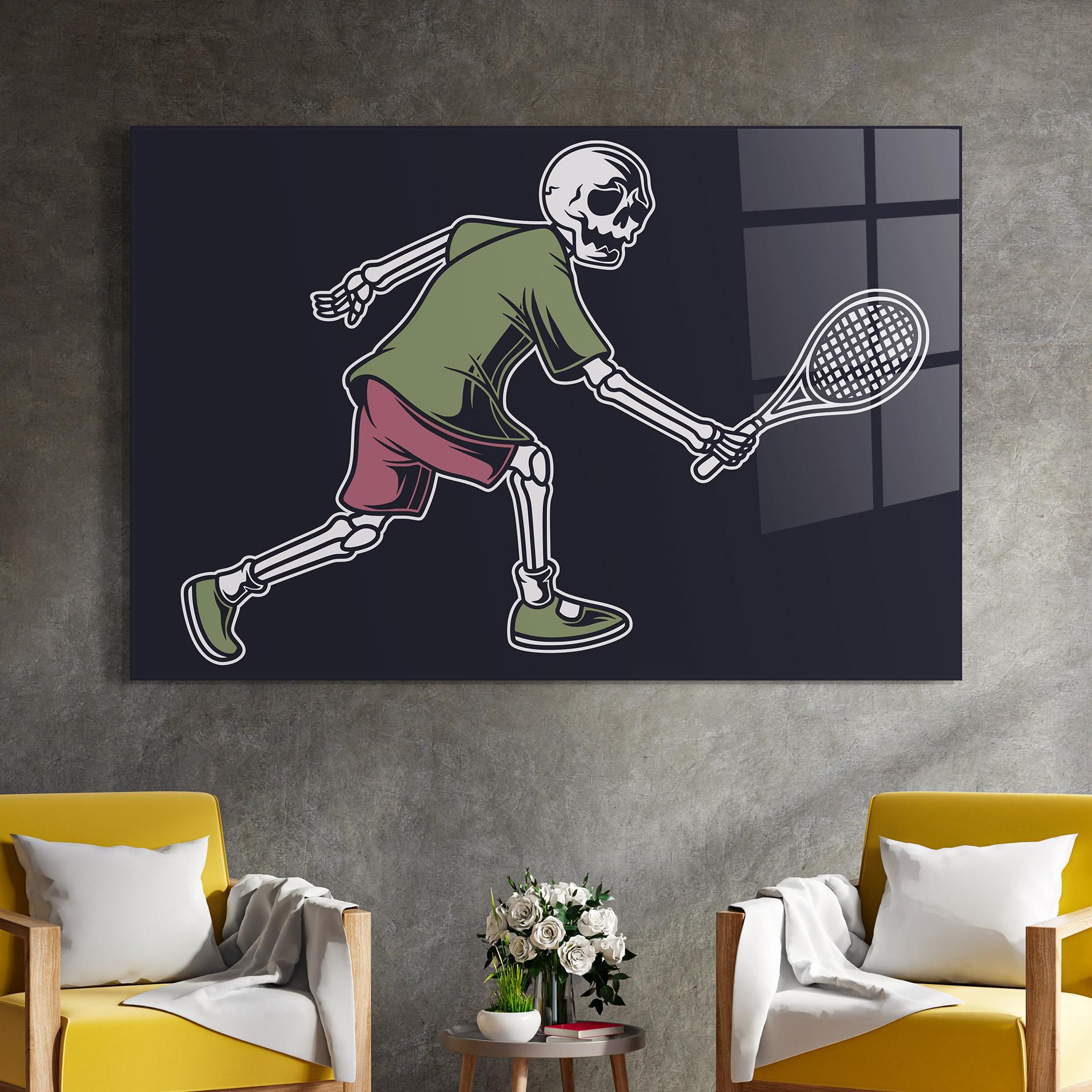 Obraz na Szkle Skull Tennis mockup 4