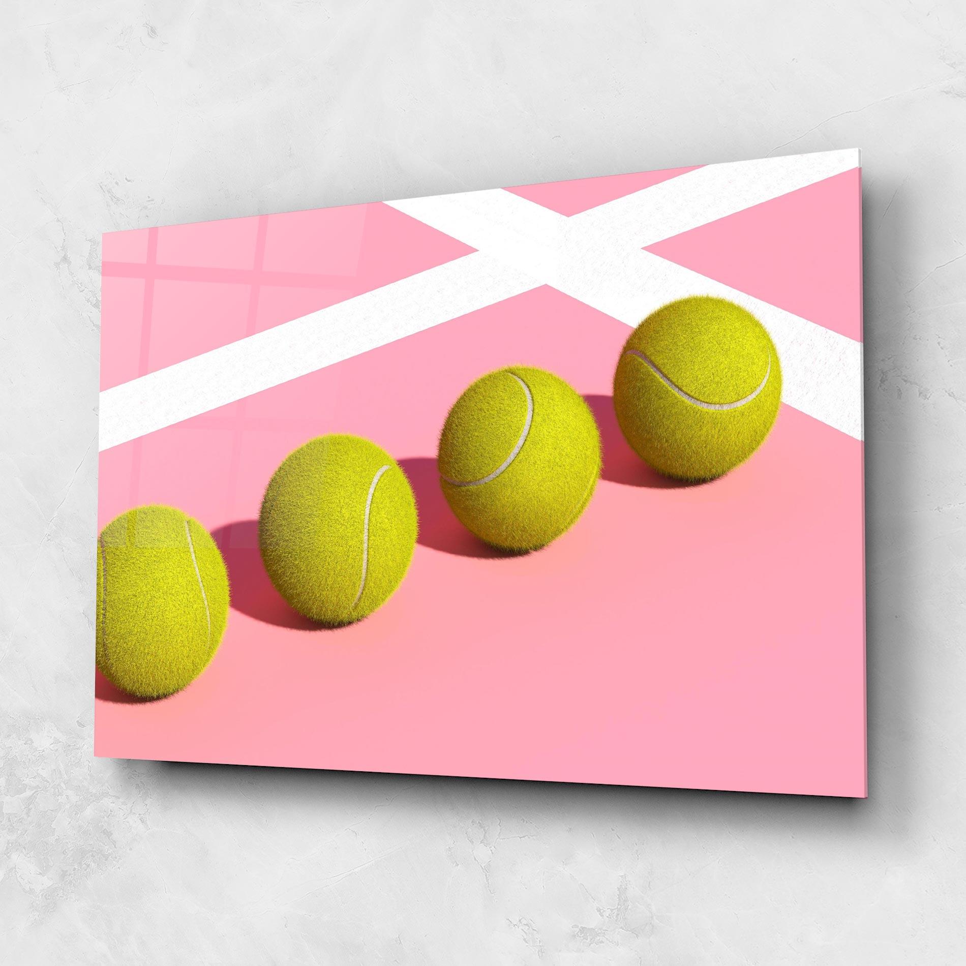 Obraz na Szkle Tennis Balls On Pink mockup 1