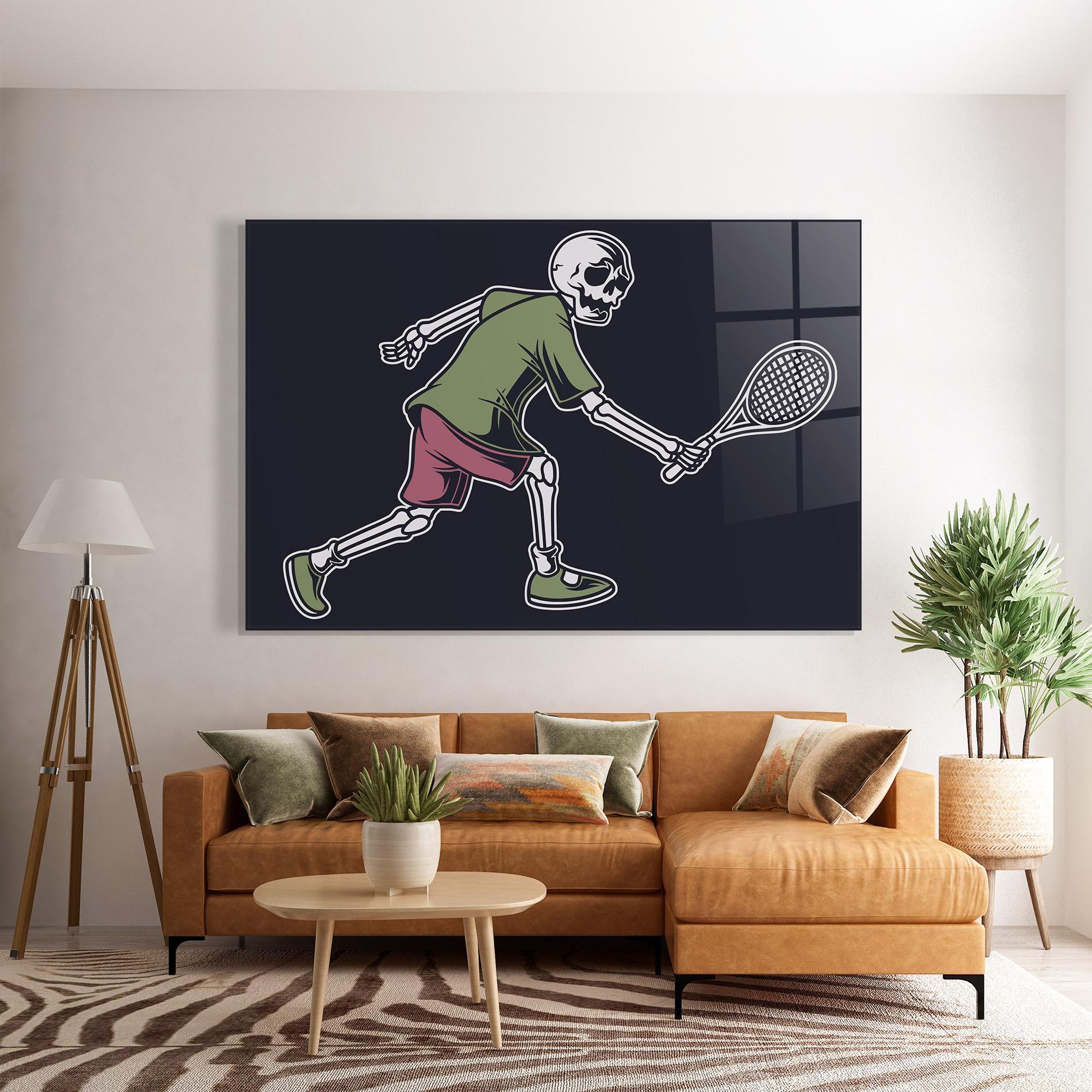 Obraz na Szkle Skull Tennis mockup 7