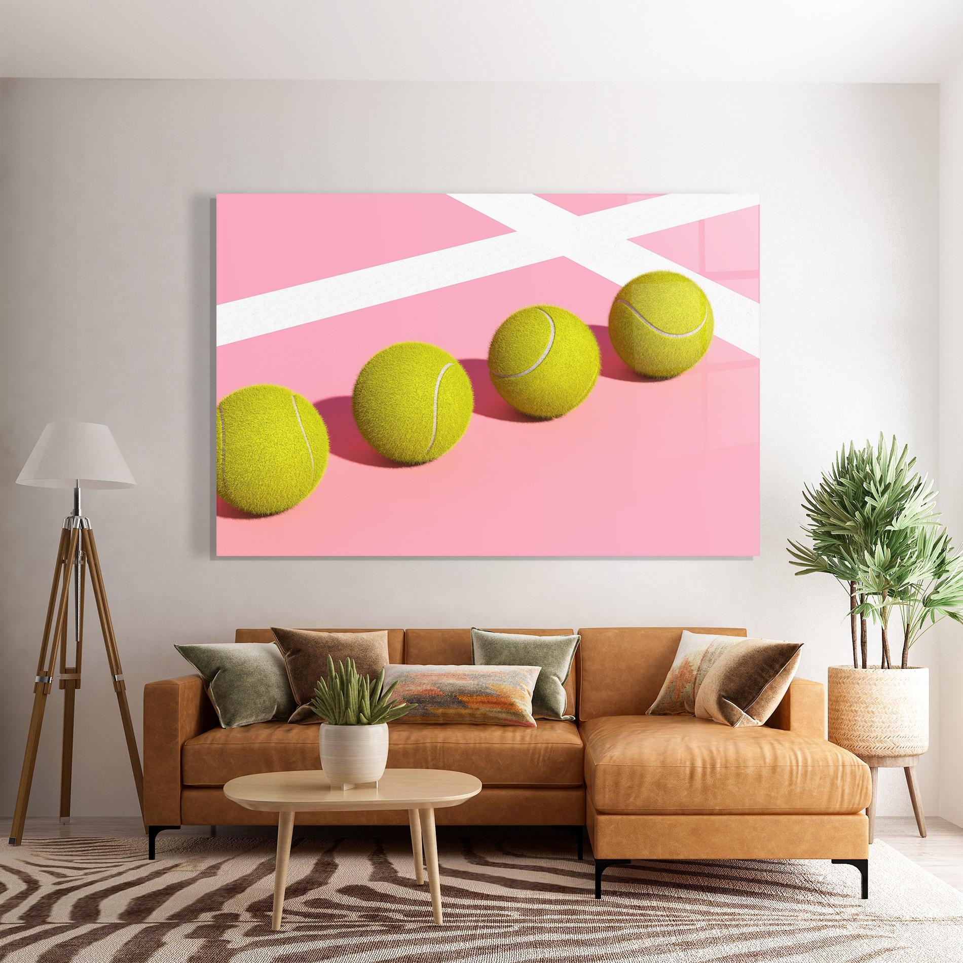 Obraz na Szkle Tennis Balls On Pink mockup 7