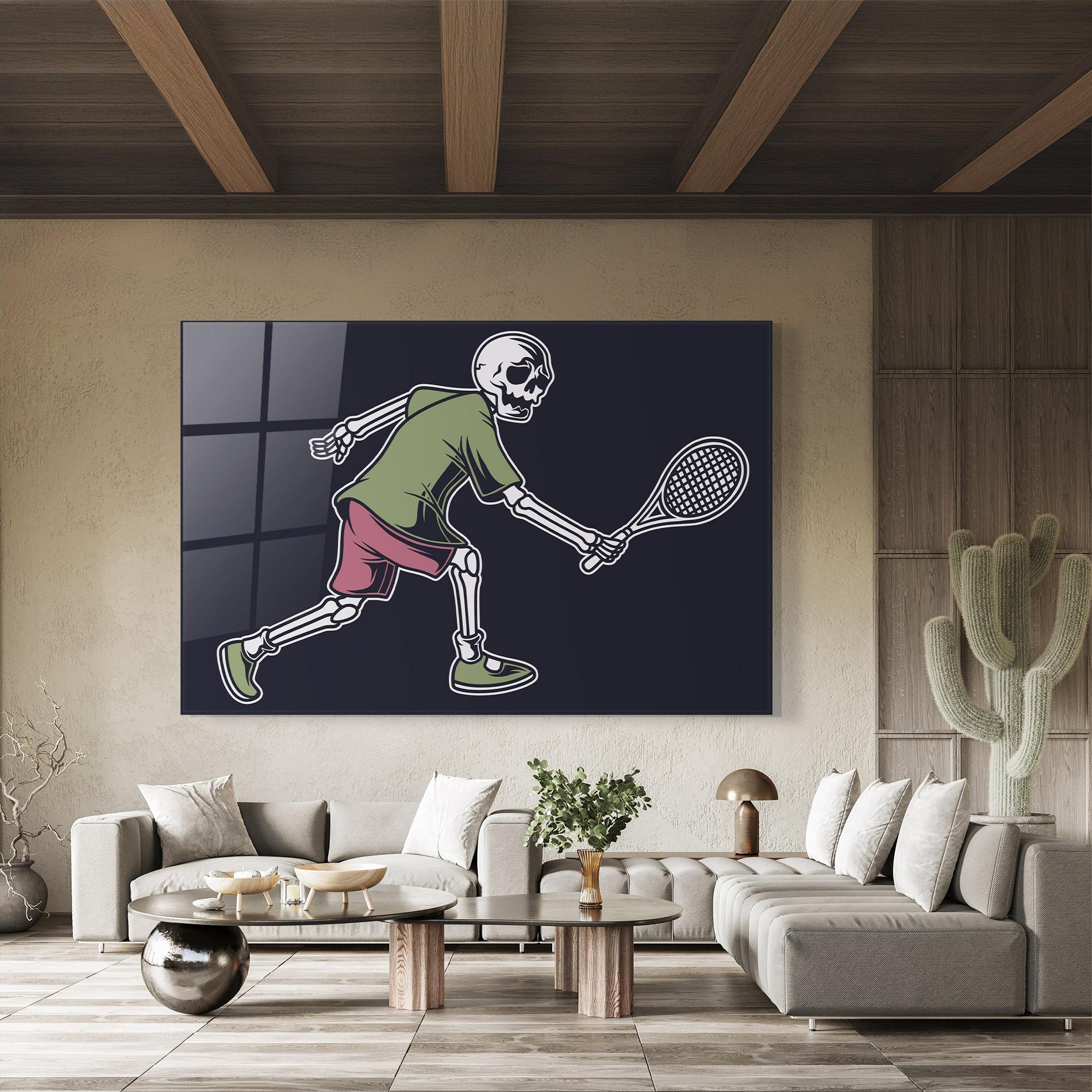 Obraz na Szkle Skull Tennis mockup 8