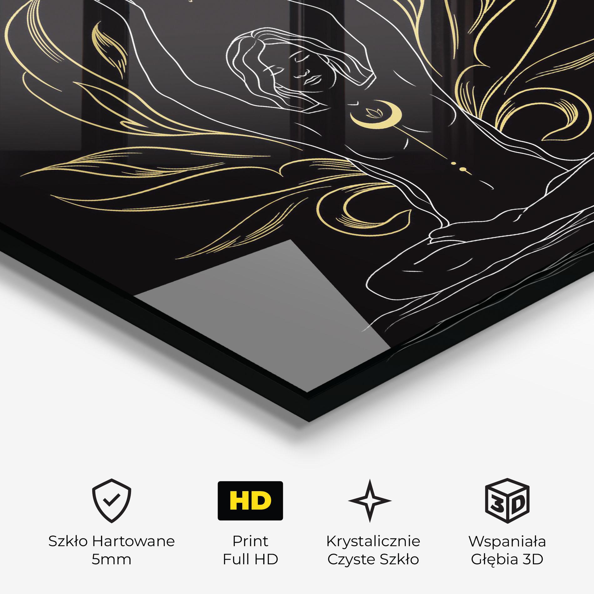 Obraz na Szkle Gold Yoga Pose mockup 3