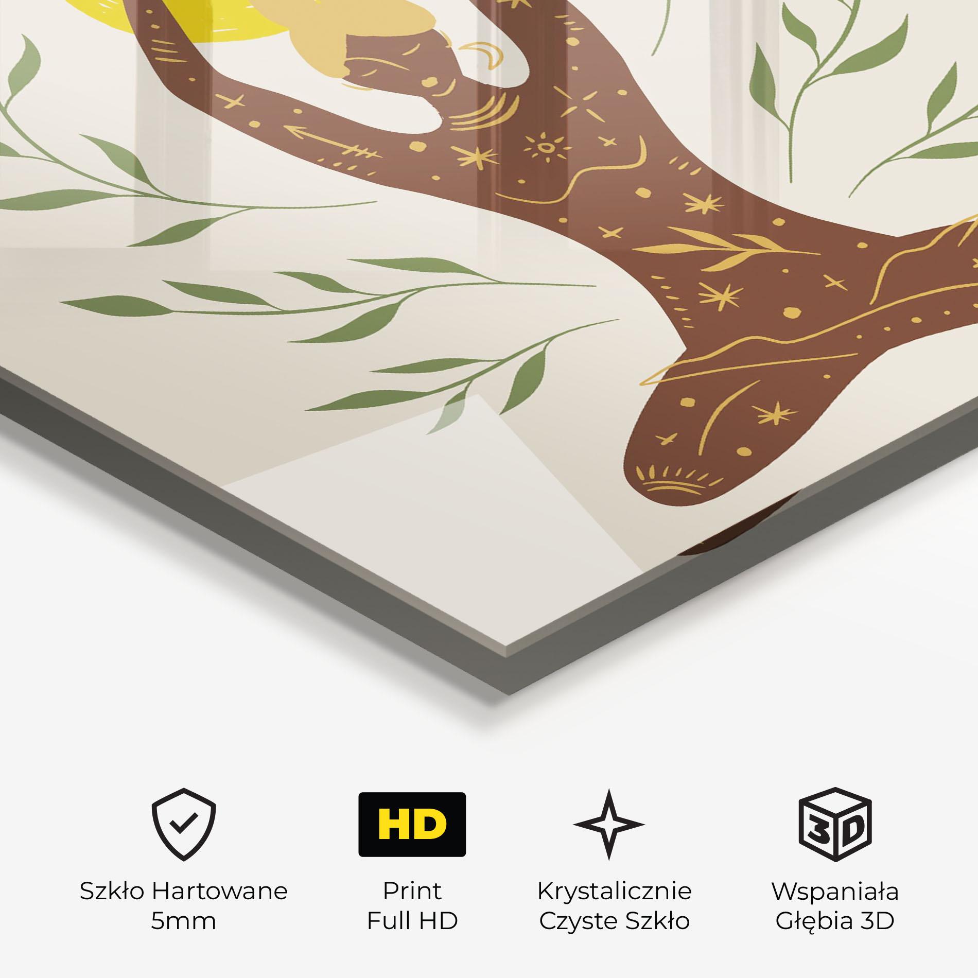 Obraz na Szkle Moon Girl Yoga mockup 3