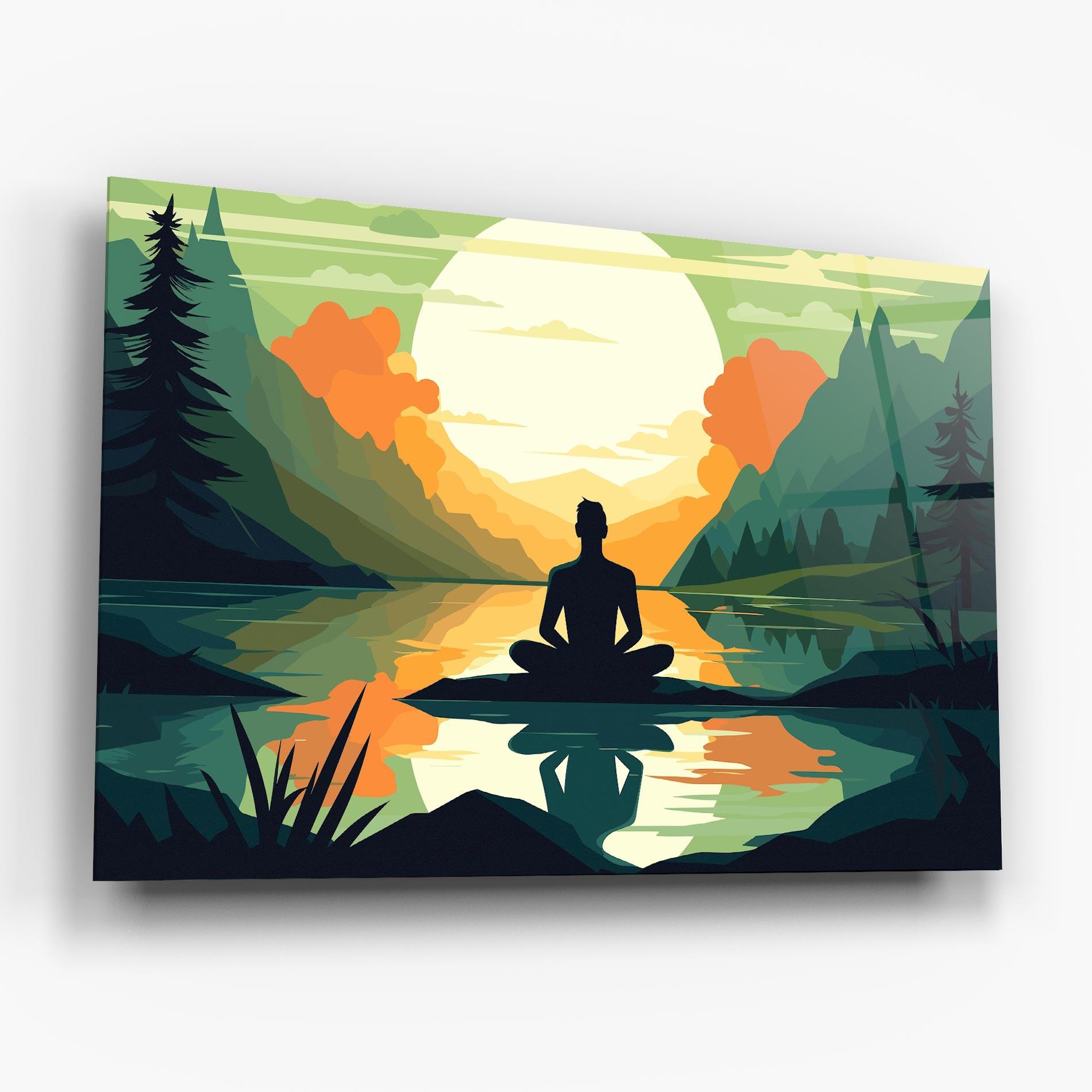 Obraz na Szkle Forest Yoga mockup 6