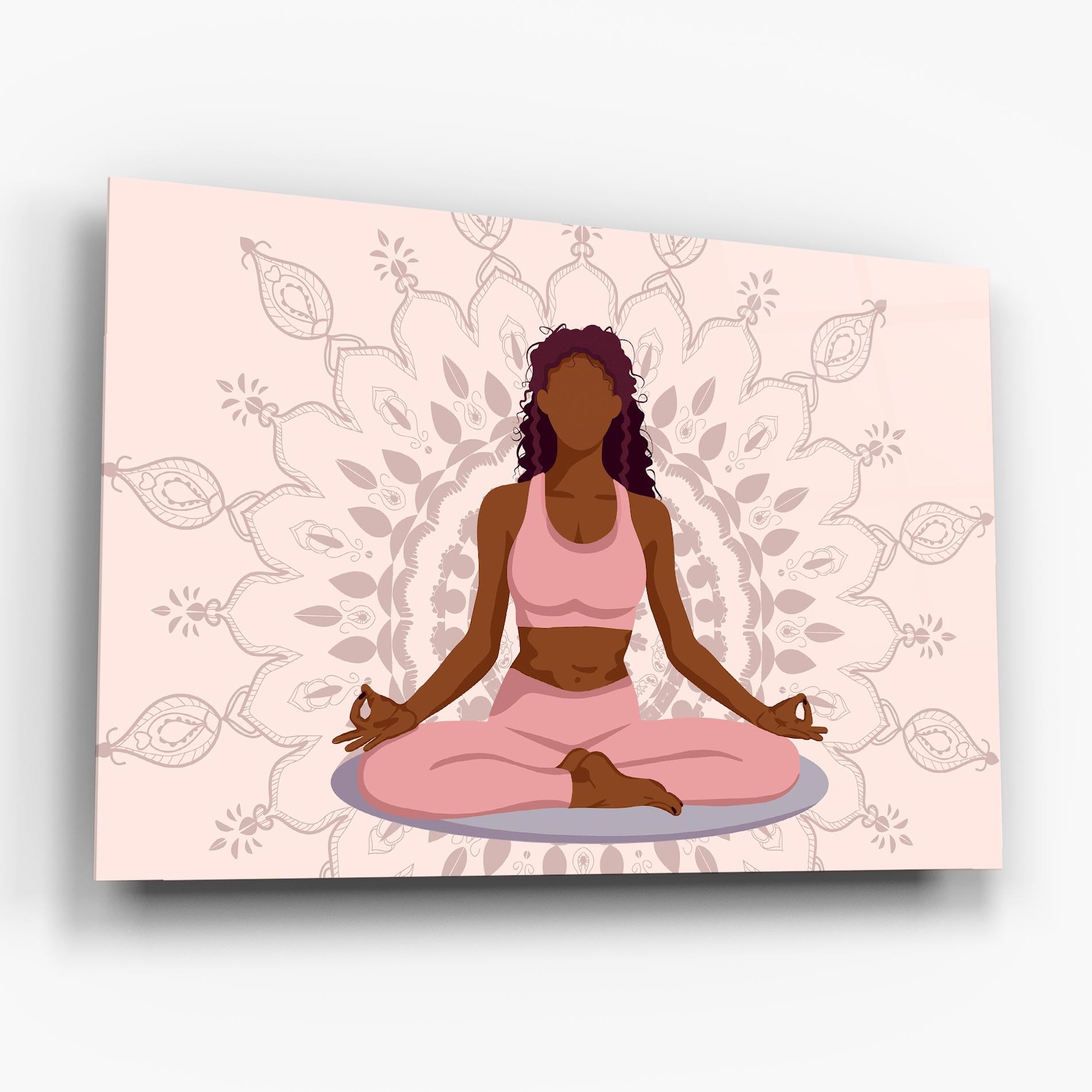 Obraz na Szkle Lotus Position mockup 6